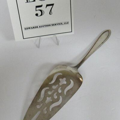Silver Plate Pie Server, National Silver Co Rose and Leaf Pattern