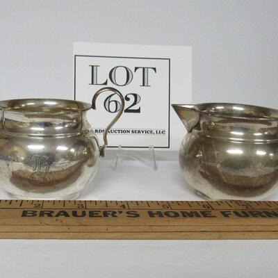 Vintage Sterling Silver Sugar and Creamer Set, Viking Silver #V504, 5.1 Oz Total 