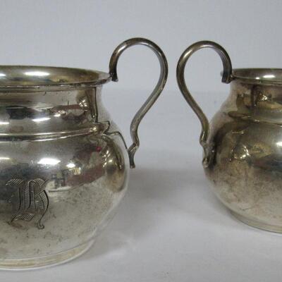 Vintage Sterling Silver Sugar and Creamer Set, Viking Silver #V504, 5.1 Oz Total 