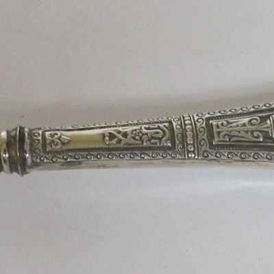 Webster Sterling Handle Fancy Serving Spoon and Holmes and Edwards Silver Inlay Teaspoon