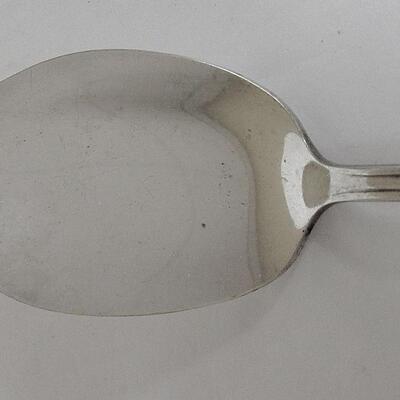 Silver Plate Rogers Bros Precious Mirror 1954 Serving Spoon and Unmarked Vintage Sugar Tongs