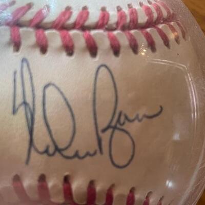 Nolan Ryan Autographed baseball. 7 time no-hitter, 300 win club sealed baseball sealed baseball holder trophy case