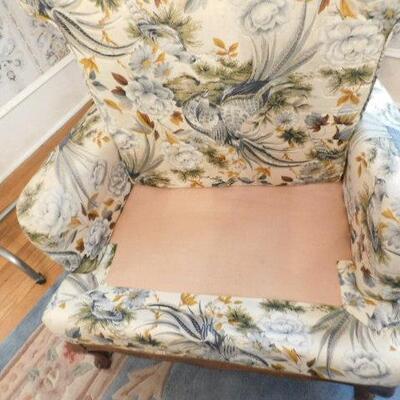 Vintage Upholstered Wing Back Chair #1 of 2  Front Parlor