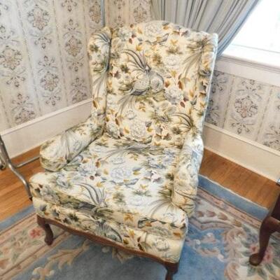 Vintage Upholstered Wing Back Chair #2 of 2  Front Parlor