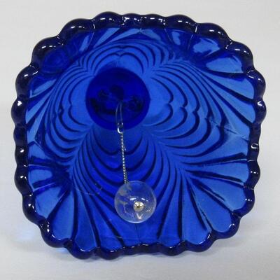 Vintage Fenton Cobalt Blue Drapery Glass Bell
