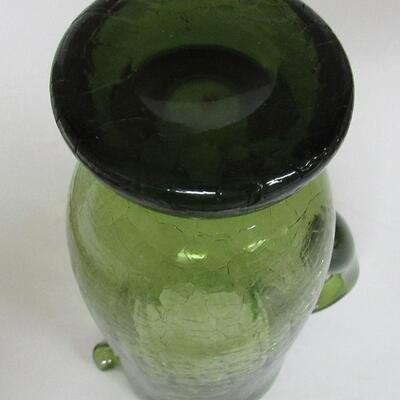 MCM Green Crackle Glass Pitcher or Tall Creamer