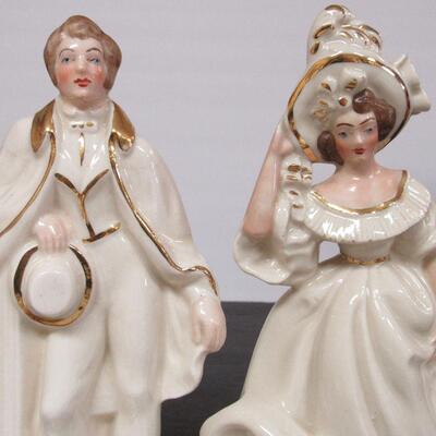 Pair Vintage Figurines, Good Quality, Unmarked