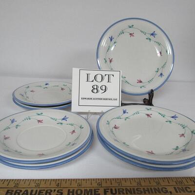 3 Plates, 4 Saucers, Savior Vivre Portofino Blue, Japan