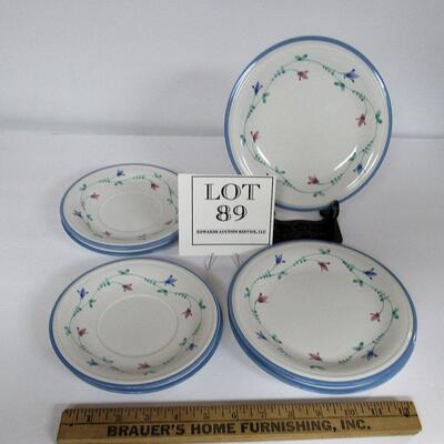 3 Plates, 4 Saucers, Savior Vivre Portofino Blue, Japan