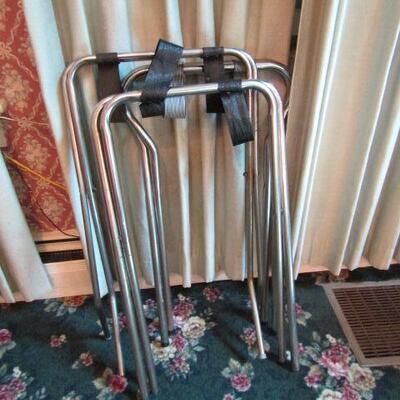 Set of Four Commercial Grade Folding Tray Stands