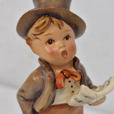 2 MI Hummel Figurines #131 Soloist & #214H Little Tooter. Vintage 1950-1955