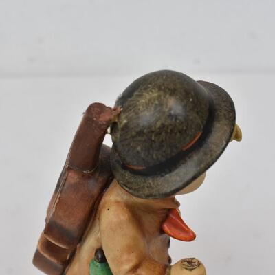 2 MI Hummel Figurines #89/1 Little Cellist & #51/0 Village Boy Vintage 1950-1955