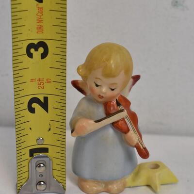 3 MI Hummel Figurines: Girl with Doll, Angel with Violin, Boy with Horn 1972-79