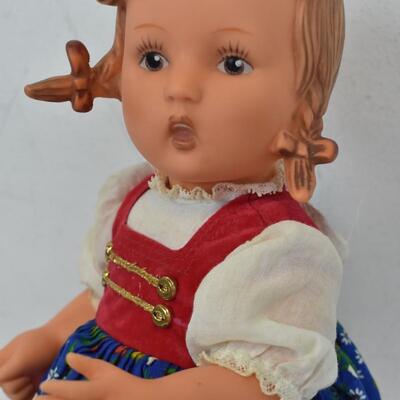 Hummel Plastic Doll wearing Gretl Madame Alexander Dress. 2 Pairs Shoes