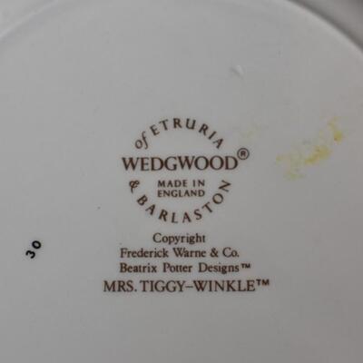 2 pc Wedgwood Beatrix Potter Mrs. Tiggy-Winkle Bowl & Plate