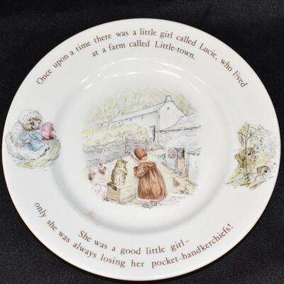 2 pc Wedgwood Beatrix Potter Mrs. Tiggy-Winkle Bowl & Plate