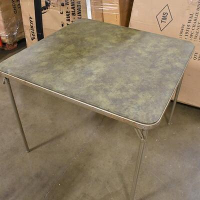 Square Foldable Card Table, Green