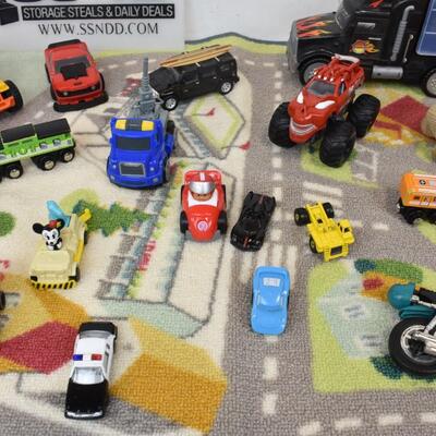 26 pc Cars/Trucks Toys with Roadway Rug 27