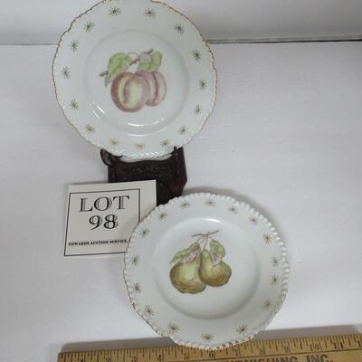 Vintage Fruits Plates, Unmarked, Unknown Maker