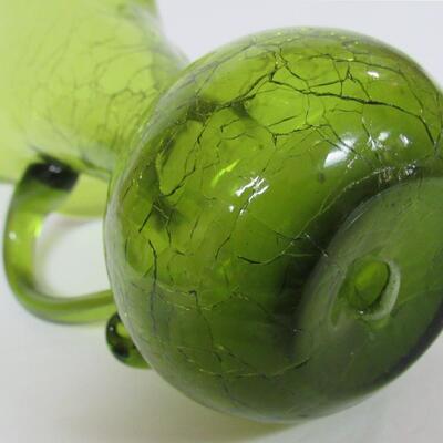 Nice MCM Green Crackle glass Pitcher