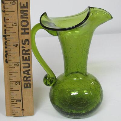Nice MCM Green Crackle glass Pitcher