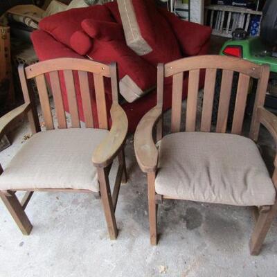 Pair of Solid Wood Outdoor Chairs
