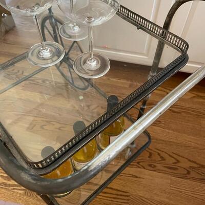 AMAZING SILVER PLATE TEA BAR CART