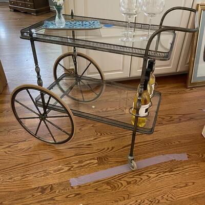 AMAZING SILVER PLATE TEA BAR CART