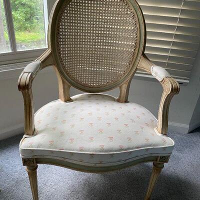 CANE BACK ARM CHAIR. BUY IT NOW $60