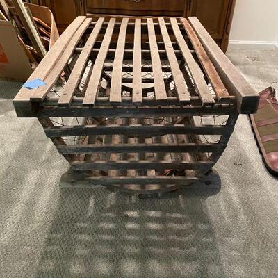 VINTAGE AND UNIQUE LOBSTER TRAP COFFEE TABLE. 25"W X 38"L X 17"H. BUY IT NOW $250
