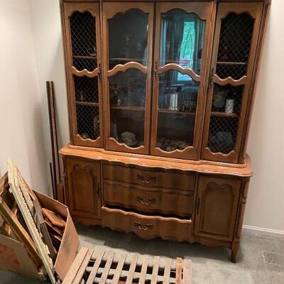 CHINA CABINET HUTCH 58"L X 75"H X 18"D. BUY IT NOW $150