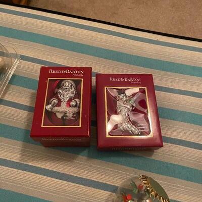 REED AND BARTON SANTA AND BABY'S FIRST CHRISTMAS ORNAMENTS. BUY THEM NOW $80