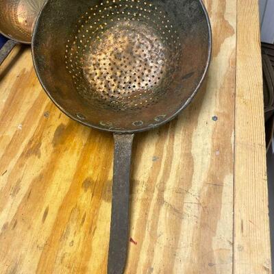 VINTAGE BRASS IRON LADLE DIPPER. BUY IT NOW $14