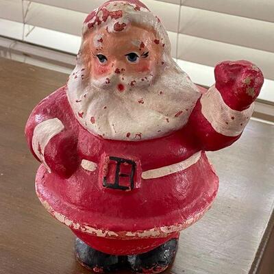 VINTAGE SANTA (PAPIER MACHE/FOAM?). BUY IT NOW $30