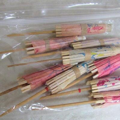 Lot of Vintage Advertising Items and Drink Umbrellas