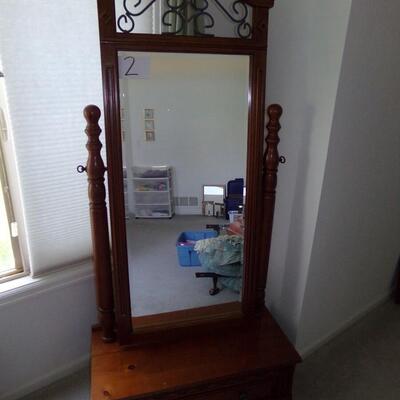 LOT 2  HALL MIRROR WITH STORAGE