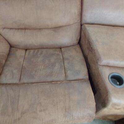 LOT 5  SECTIONAL SOFA WITH RECLINERS, OTTOMAN & STORAGE