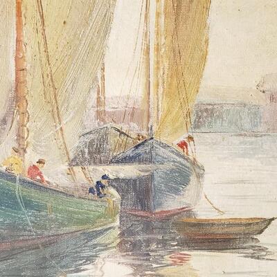Painting of sailboats by Hulda Werner