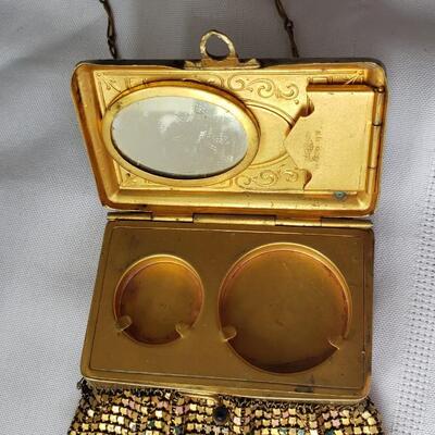 1920s Whiting and Davis Antique purse and compact 