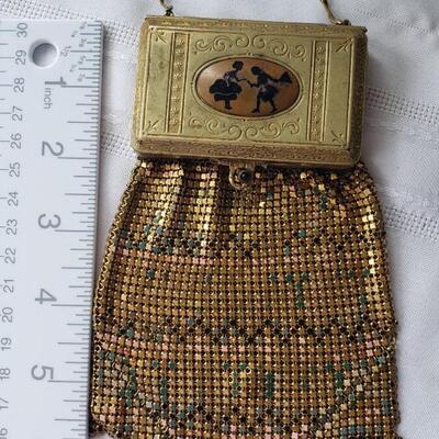 1920s Whiting and Davis Antique purse and compact 