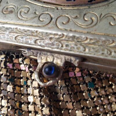 1920s Whiting and Davis Antique purse and compact 