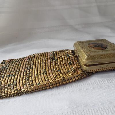 1920s Whiting and Davis Antique purse and compact 