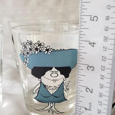 7 vintage gag barware highball glasses