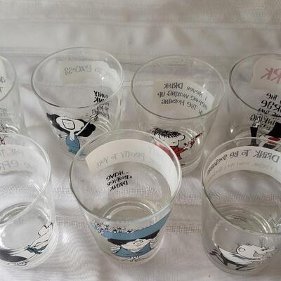 7 vintage gag barware highball glasses