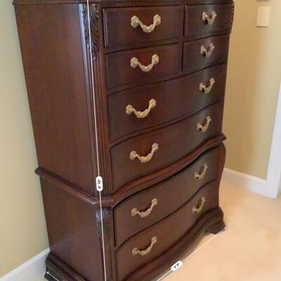 Tall Wooden American Drew Bob Mackie Chest of Drawers 
