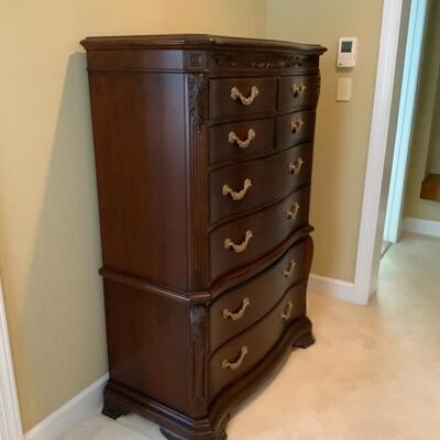 Tall Wooden American Drew Bob Mackie Chest of Drawers 
