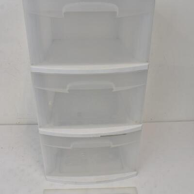 3 Drawers Organizer by Sterilite, White & Clear