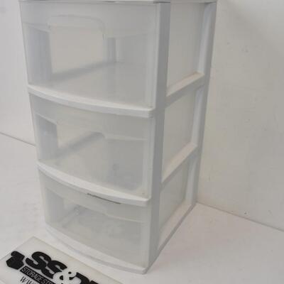 3 Drawers Organizer by Sterilite, White & Clear