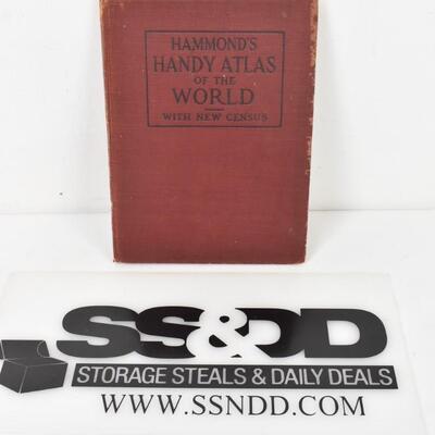 Hammond's Handy Atlas of the World with New Census - Antique 1916