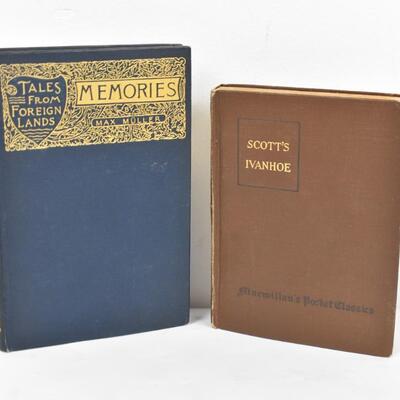 2 Antique Books: Scott's Ivanhoe 1916 & Tales from Foreign Lands 1904